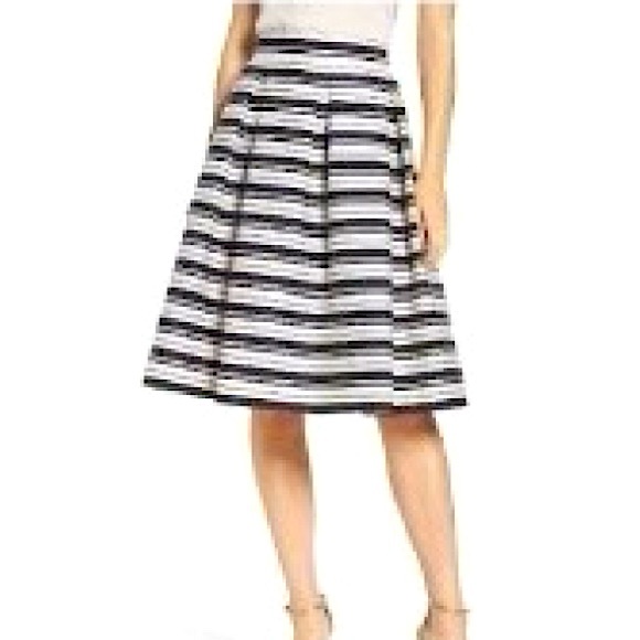 Eliza J Women's Stripe Black and White Jacquard Midi Skirt Size 8 - Picture 14 of 14
